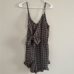 Sadie & Sage Blue and Brown Patterned Romper